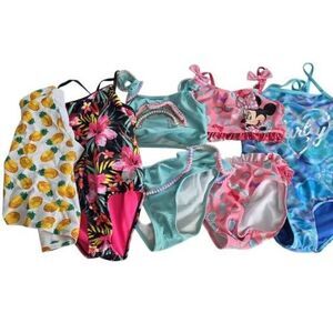 Girls Size 5/6 Bundle of 5 Swimsuits/Shirt Hurley Disney Heat
